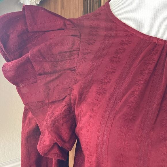 Universal Thread Double Ruffle Puff 3/4 Puff Sleeve New With Tags Size S - Picture 3 of 8